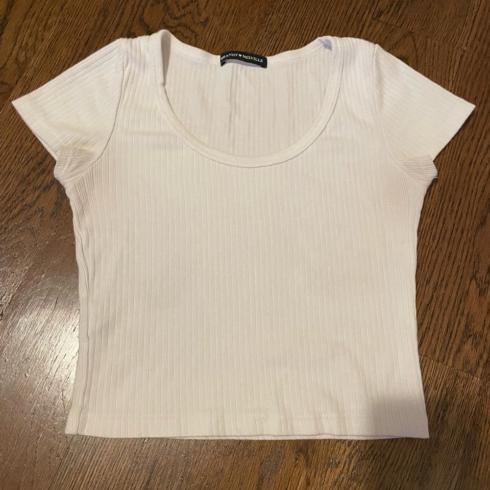 White brandy Melville cropped t shirt
